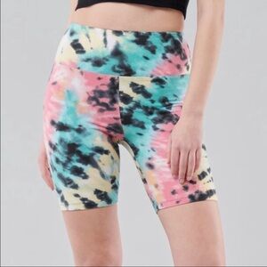 Hollister Ultra High-Rise Jersey Bike Shorts Colorful Tie Dye Women’s Small NEW